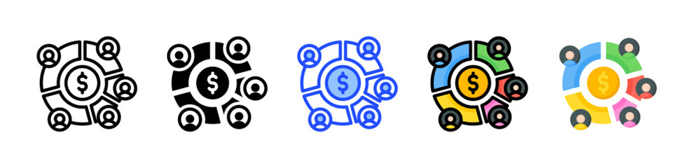 Fractional Ownership Icon Collection With Multiple Styles