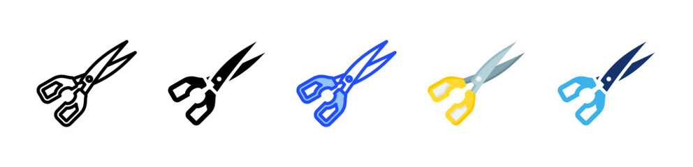 Kitchen Shears Icon Collection With Multiple Styles