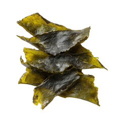 Delicious crispy dried seaweed sheets isolated background up food diet on transparent background