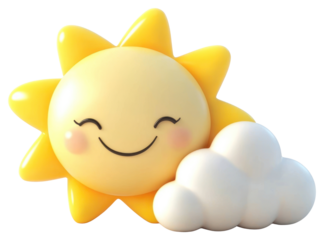 PNG A sun cloud white style.