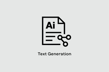 Fototapeta premium Text generation concept illustrated with ai document and sharing symbol graphic design icon