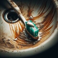 dirty toothbrush