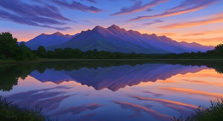 sunrise over the lake