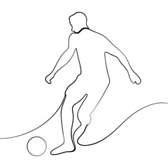 Silhouette of Male Footballer Tapping Ball – Dynamic Front-Side Action Pose Showing Control and Movement

