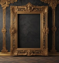 Ornate gilded frame, swirling patterns, plush velvet backdrop , opulent, aesthetic, swirling