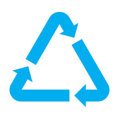 The universal Recycling symbol. International symbol used on packaging. Green, Black and Blue colors icons isolated on white background. Vector illustration.