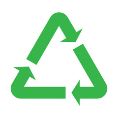 The universal Recycling symbol. International symbol used on packaging. Green, Black and Blue colors icons isolated on white background. Vector illustration.