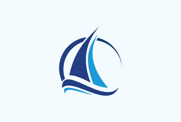 Sailing Boat Logo Design Template