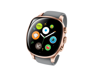 Gold Smartwatch with Gray Strap