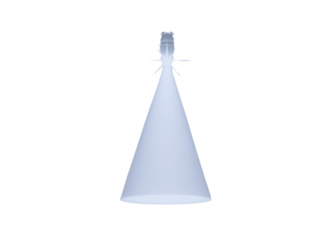 Abstract Light Cone X Ray Image on Black Background