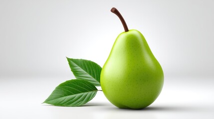 Realistic Pear on Plan white Background