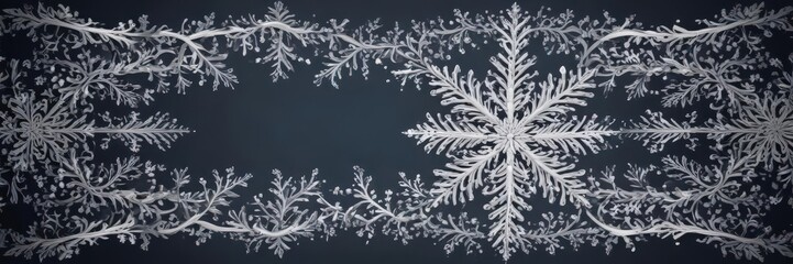 Obraz premium Intricate snowflake border, elegant vector design for Christmas card , holiday, pdf