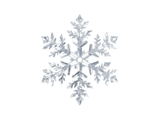 Single Intricate Snowflake on Black Background