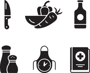 “Kitchen & Food Icon Bundle | Cooking SVG, Utensil Clipart, Flat Kitchen Vectors for Logos, Menus & Crafts”