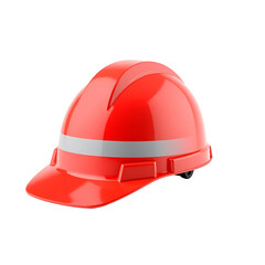 Fototapeta premium Orange Construction Helmet Rendered on Transparent Background
