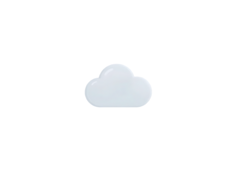 3D Cartoon Cloud on Transparent Background