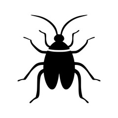 Obraz premium Black Roach Insect Icon - Vector Illustration