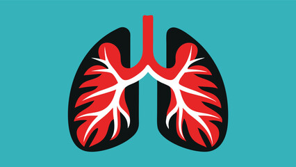 Obraz premium Simplified anatomical illustration of the human lungs for medical and educational purposes