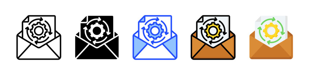 Email Automation Icon Collection With Multiple Styles