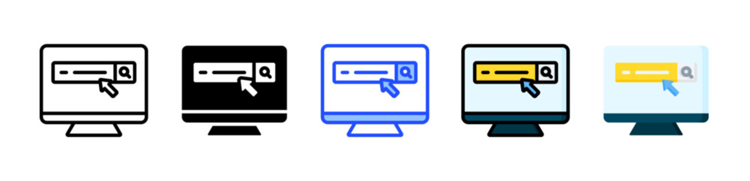 Search Engine Icon Collection With Multiple Styles