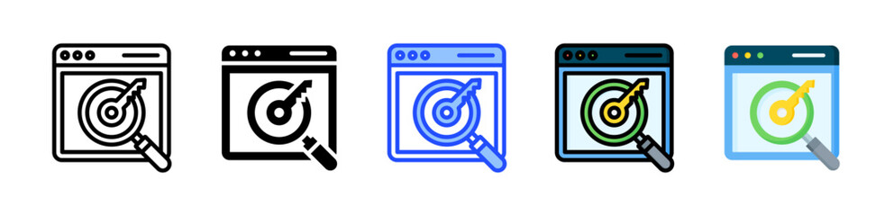 Keywords Icon Collection With Multiple Styles