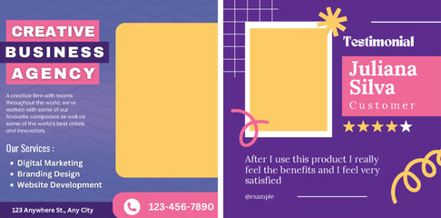 Stylish social media templates designed for business promotion and testimonials