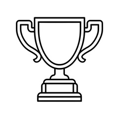 Trophy Cup Icon – Award, Winner, Achievement, and Victory Outline Symbol