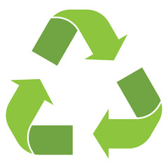 The universal Recycling symbol. International symbol used on packaging. Green, Black and Blue colors icons isolated on white background. Vector illustration.
