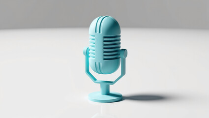 Retro microphone on a pristine surface
