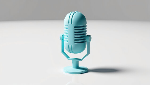 Retro microphone on a pristine surface