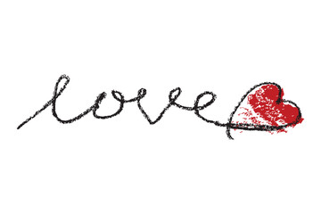 simple vector sketch crayon red love doodle hand draw