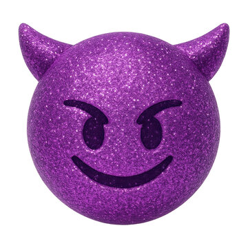 PNG Glittery purple devil emoji