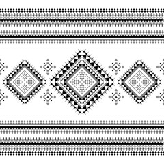 Ethnics I textile seamless geometric pattern color black white, Design for fabric, Clothes, Curtain, Carpet, Scarf, Wrap, Handcraft, Wallpaper, Necktie ,Background and Vector illustration