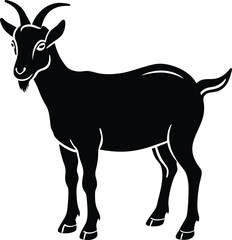 vector silhouette of a goat