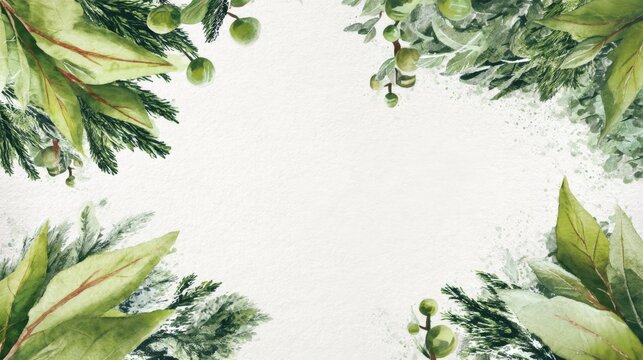 Beautiful Clean Watercolor Foliage Layout with Center Focused Design