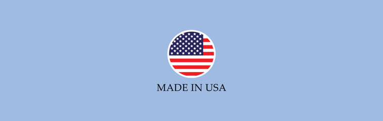  made in the usa labels, made in the usa logo, usa flag , american product emblem, Vector illustration.