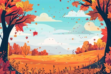 vector flat autumn background