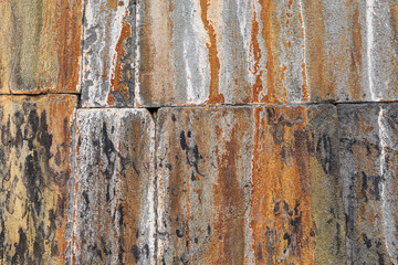 Armenia, Lori Province. Akhtala Monastery or Akhtala Fortress. Rusty looking wall.