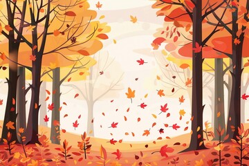 vector flat autumn background