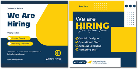 Open Positions: Join Our Team Hiring Campaign on Social Media Post