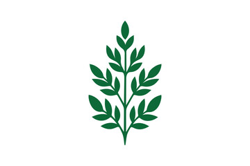 Naklejka premium simple and unobtrusive Leafy herb vector silhouette illustration isolated in white background
