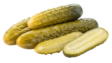 pickled cucumbers isolated on white background