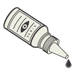Eye Dropper Bottle with Dripping Drop Vector Icon
