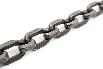 Fototapeta premium rusty chain isolated on metal chain, featuring several interconnected links white background