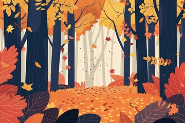 vector flat autumn background