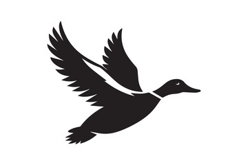 Obraz premium simple and unobtrusive flying Duck vector silhouette illustration isolated in white background