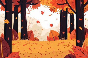 vector flat autumn background