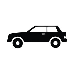 Car side view silhouette icons. Vehicle profile illustration 