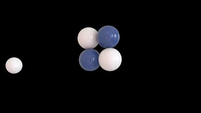 Principle of nuclear fusion reaction, deuterium and tritium are converted into helium and neutrons