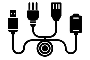 Cable silhouette vector illustration